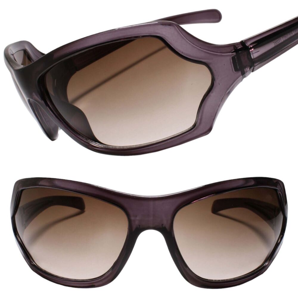 Genuine Vintage Y2K Nostalgic Fashion Statement Womens Wrap Gray Sunglasses